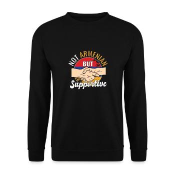 Pas arménien mais favorable aux voyages dans le pays - Sweat-shirt Unisexe - noir - Devant - Alina (178cm) & Michal (187cm)