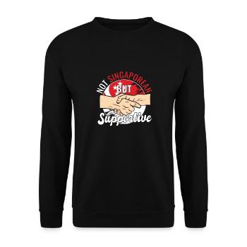 Pas singapourien mais un voyageur du pays qui le soutient - Sweat-shirt Unisexe - noir - Devant - Alina (178cm) & Michal (187cm)