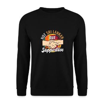 Not Sri Lankan But Supportive Country Traveler - Unisex Sweatshirt - black - Front - Alina (178cm) & Michal (187cm)