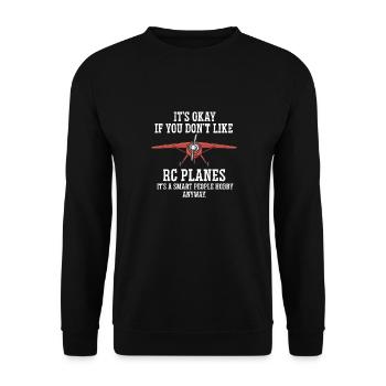 Remote Controlled Airplane Model Airplane - Unisex Sweatshirt - black - Front - Alina (178cm) & Michal (187cm)