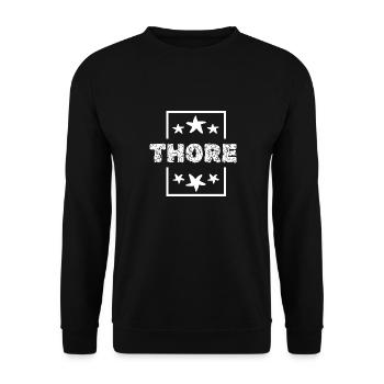 Vorname Thore - Unisex Pullover - Schwarz - Vorne - Alina (178cm) & Michal (187cm)