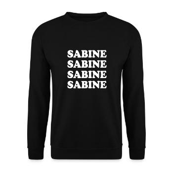 Sabine als Name - Unisex Pullover - Schwarz - Vorne - Alina (178cm) & Michal (187cm)