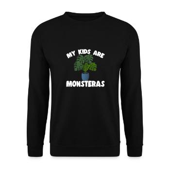 Monstera Deliciosa Albo Plante d’intérieur botanique - Sweat-shirt Unisexe - noir - Devant - Alina (178cm) & Michal (187cm)
