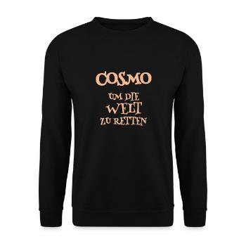 Cosmo als Helfer - Unisex Pullover - Schwarz - Vorne - Alina (178cm) & Michal (187cm)
