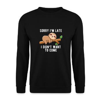 Paresseux amant graphique paresseux Animal drôle paresseux - Sweat-shirt Unisexe - noir - Devant - Alina (178cm) & Michal (187cm)