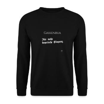 Gassenbua - Liebhaber der Bayrischen Kultur - Unisex Pullover - Schwarz - Vorne - Alina (178cm) & Michal (187cm)