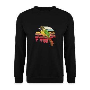 Molina Parakeet Parrot Bird Parakeet - Unisex Sweatshirt - black - Front - Alina (178cm) & Michal (187cm)