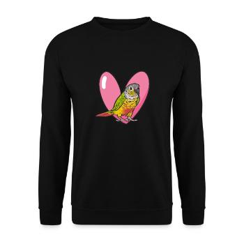 Molina Perruche Perroquet Perruche Oiseau Perruche - Sweat-shirt Unisexe - noir - Devant - Alina (178cm) & Michal (187cm)