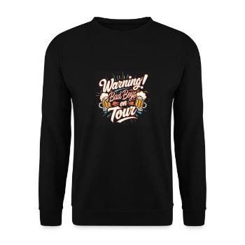 Männer auf Tour Jungs auf Tour lustiger Text - Unisex Pullover - Schwarz - Vorne - Alina (178cm) & Michal (187cm)