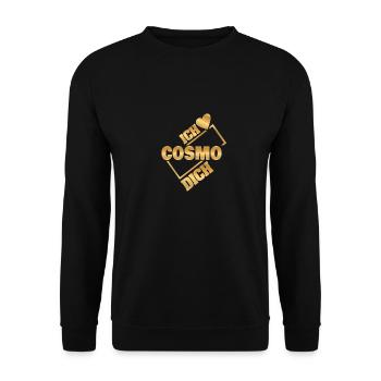Geschenk für Cosmo - Unisex Pullover - Schwarz - Vorne - Alina (178cm) & Michal (187cm)