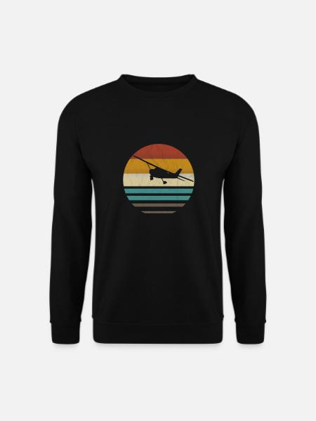 Flugzeug Flieger retro vintage Pilot Geschenk - Unisex Pullover - Schwarz