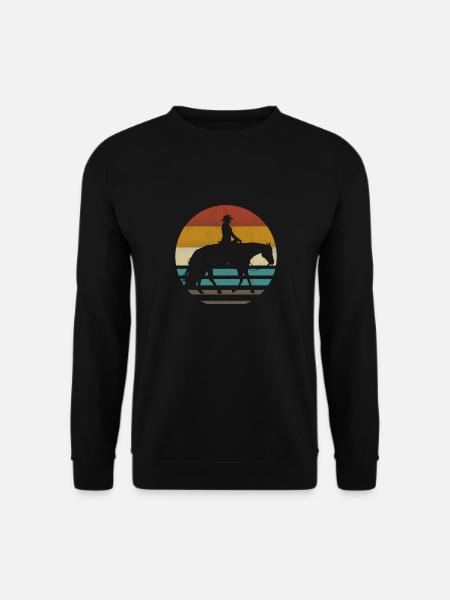 Westernreiten Westernreiterin Pferd Cowgirls Retro - Unisex Pullover - Schwarz