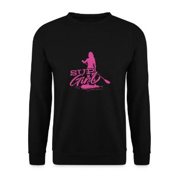 Sup Girl Stand Up Paddling Sup Frauen SUP Kleidung - Unisex Pullover - Schwarz - Vorne - Alina (178cm) & Michal (187cm)