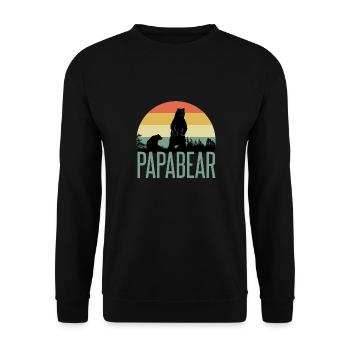Papa Bear and Baby Bear for Father's Day - Unisex Sweatshirt - black - Front - Alina (178cm) & Michal (187cm)