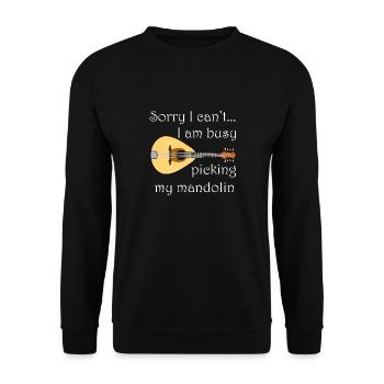 Mandolin Picking Musician Music Notes Folk Music - Unisex Sweatshirt - black - Front - Alina (178cm) & Michal (187cm)