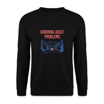 Ignoring Adult Problems Summer Camping Tropical - Unisex Sweatshirt - black - Front - Alina (178cm) & Michal (187cm)
