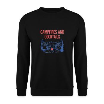 Feux de camp et cocktails Camping Party Camper - Sweat-shirt Unisexe - noir - Devant - Alina (178cm) & Michal (187cm)