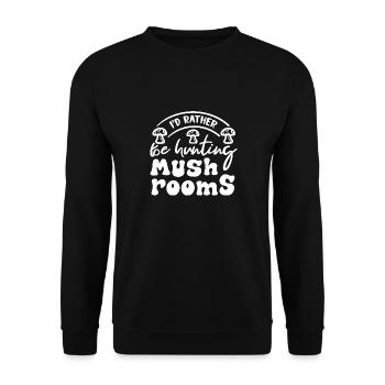 Jagd auf Pilze Wachsende Pilze Shiitake - Unisex Pullover - Schwarz - Vorne - Alina (178cm) & Michal (187cm)