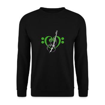 Cœur de clés basses avec contrebasse - Sweat-shirt Unisexe - noir - Devant - Alina (178cm) & Michal (187cm)