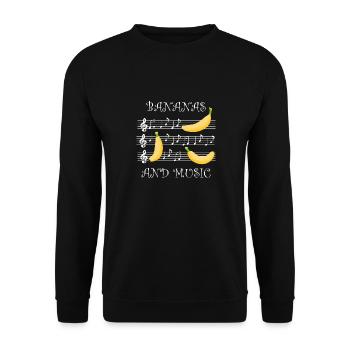 Bananas and Music Notes Musician Cute Fruits - Unisex Sweatshirt - black - Front - Alina (178cm) & Michal (187cm)