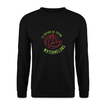 Manger des Pastèques Fruits d'été - Sweat-shirt Unisexe - noir - Devant - Alina (178cm) & Michal (187cm)
