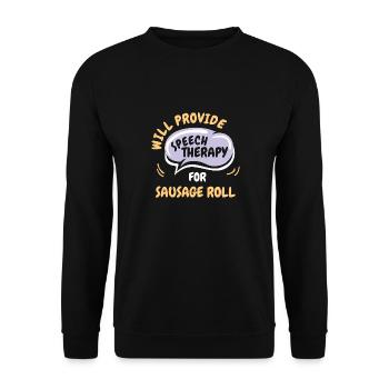 Fournir une orthophonie pour Sausage Roll Funny - Sweat-shirt Unisexe - noir - Devant - Alina (178cm) & Michal (187cm)