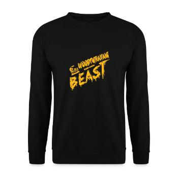 Woodturning BEAST Cool Retro Woodturner Designs - Unisex Sweatshirt - black - Front - Alina (178cm) & Michal (187cm)