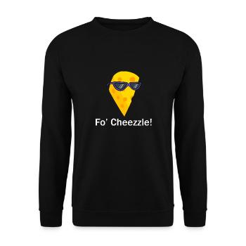 Cheezzle Ironic Quote Cheesemaking Food - Unisex Sweatshirt - black - Front - Alina (178cm) & Michal (187cm)
