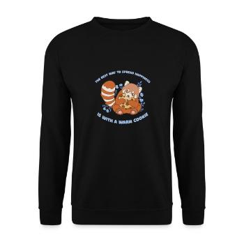 Best Way To Spread Happiness Is With Warm Cookie - Unisex Pullover - Schwarz - Vorne - Alina (178cm) & Michal (187cm)