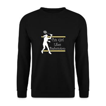 Badmintonspieler Lustiges Sprichwort Hobby Sport - Unisex Pullover - Schwarz - Vorne - Alina (178cm) & Michal (187cm)