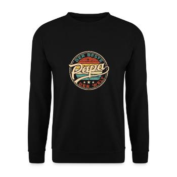 Der Beste Papa der Welt Vatertag - Unisex Pullover - Schwarz - Vorne - Alina (178cm) & Michal (187cm)