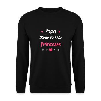 Papa d'une princesse - Sweat-shirt Unisexe - noir - Devant - Alina (178cm) & Michal (187cm)