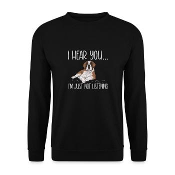 Saint-Bernard Chien Saint-Bernard - Sweat-shirt Unisexe - noir - Devant - Alina (178cm) & Michal (187cm)