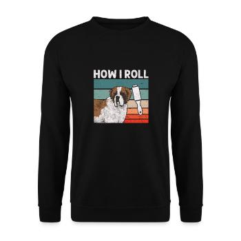 St. Bernard St. Bernard Dog Dog - Unisex Sweatshirt - black - Front - Alina (178cm) & Michal (187cm)