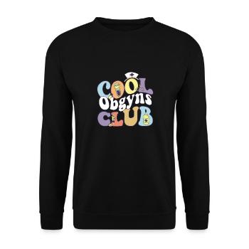Cool Obgyns Club Gynecologist Practitioner - Unisex Pullover - Schwarz - Vorne - Alina (178cm) & Michal (187cm)