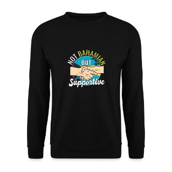 Not Bahamian But Supportive Country Travel - Unisex Sweatshirt - black - Front - Alina (178cm) & Michal (187cm)