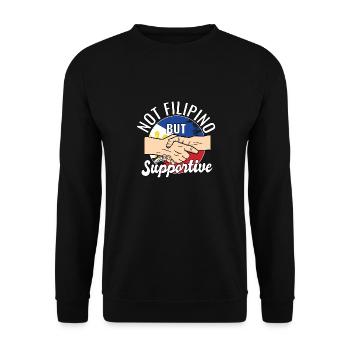 Pas philippin mais voyageur de campagne solidaire - Sweat-shirt Unisexe - noir - Devant - Alina (178cm) & Michal (187cm)