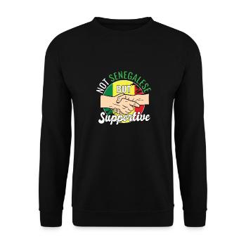 Pas sénégalais mais un voyageur de campagne solidaire - Sweat-shirt Unisexe - noir - Devant - Alina (178cm) & Michal (187cm)