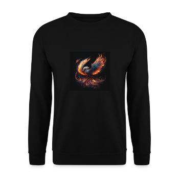 Puissant phénix montant, ligne d’icônes - Sweat-shirt Unisexe - noir - Devant - Alina (178cm) & Michal (187cm)