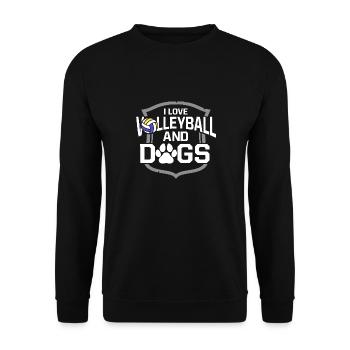 I Love Volleyball And Dogs Cute Spiker Blocker Set - Unisex Sweatshirt - black - Front - Alina (178cm) & Michal (187cm)
