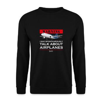 Funny Pilot Crop Duster Aviation, I May Talk - Unisex Sweatshirt - black - Front - Alina (178cm) & Michal (187cm)