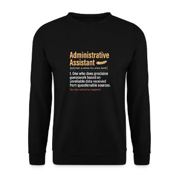 Secrétaire, Adjointe administrative, Commis de bureau - Sweat-shirt Unisexe - noir - Devant - Alina (178cm) & Michal (187cm)