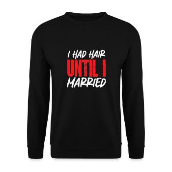 Bald Head Baldness Beard Bald Head - Unisex Sweatshirt - black - Front - Alina (178cm) & Michal (187cm)