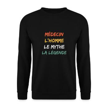 médecin - Sweat-shirt Unisexe - noir - Devant - Alina (178cm) & Michal (187cm)
