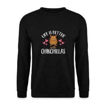 Chinchilla - Unisex Pullover - Schwarz - Vorne - Alina (178cm) & Michal (187cm)