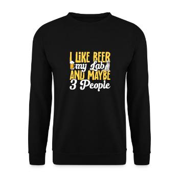 Labrador Retriever blanc Labrador Labrador blanc - Sweat-shirt Unisexe - noir - Devant - Alina (178cm) & Michal (187cm)