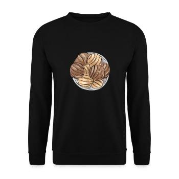 Concha Hispanique Mexicain Pan Dulce - Sweat-shirt Unisexe - noir - Devant - Alina (178cm) & Michal (187cm)