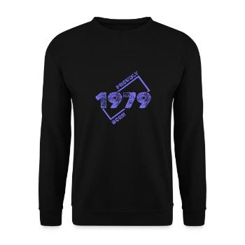 Geschenkidee 1979 - Unisex Pullover - Schwarz - Vorne - Alina (178cm) & Michal (187cm)
