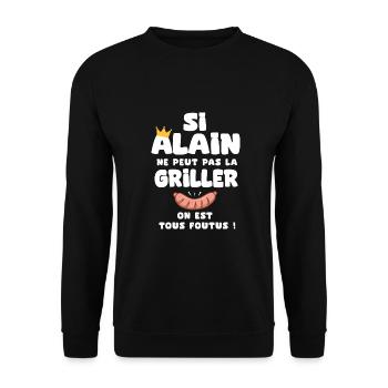 Alain roi barbecue cadeau alain fêtes - Sweat-shirt Unisexe - noir - Devant - Alina (178cm) & Michal (187cm)