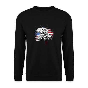 Vierter Juli Nationalfarben Nationalfeiertag USA - Unisex Pullover - Schwarz - Vorne - Alina (178cm) & Michal (187cm)